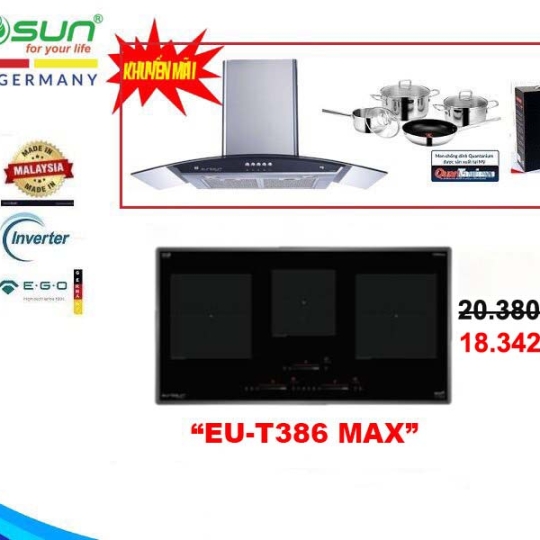 COMBO BẾP TỪ 3 VÙNG NẤU EUROSUN EU-T386MAX