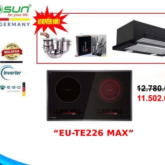 COMBO BẾP ĐIỆN TỪ ĐÔI EUROSUN EU-TE226MAX