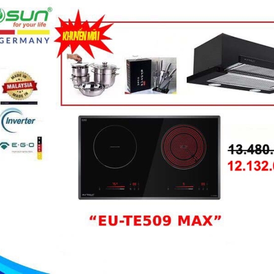 COMBO BẾP ĐIỆN TỪ ĐÔI EUROSUN EU-TE509MAX